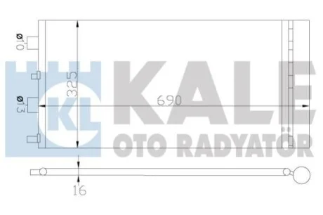 Радіатор кондиціонера Dacia Duster, Renault Duster KALE OTO RADYATOR Kale 342840