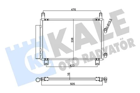 Радиатор кондиционера Daihutsu Charade - Toyota Yaris Condenser KALE OTO RADYATOR Kale 343110