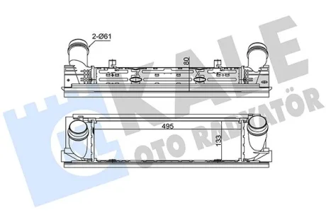 Интеркулер BMW 1 F20, 3 F30 (11-19) 1.6i, 2.0i, 1.6D, 2.0D KALE OTO RAD Kale 344825