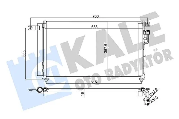 Радіатор кондиціонера Kia Rio Ii Condenser KALE OTO RADYATOR Kale 345235 (фото 1)