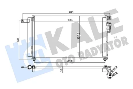 Радіатор кондиціонера Kia Rio Ii Condenser KALE OTO RADYATOR Kale 345235