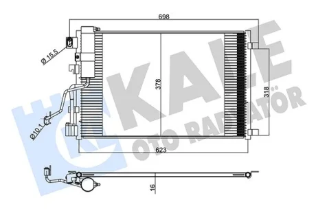 Радіатор кондиціонера Nissan Qashqai, Qashqai +2 KALE OTO RADYATOR Kale 345260