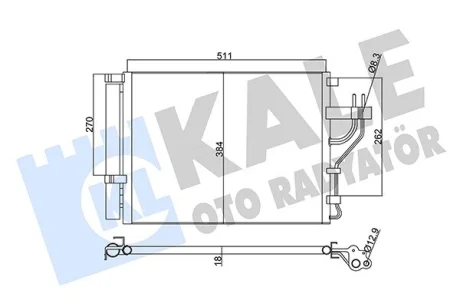 Радіатор кондиціонера Hyundai IX35/KIA Carens IV, Sportage (10-) 1.7 CRDi, 2.0 CRDi KALE OTO RADYATOR Kale 345425