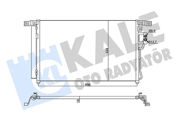 Радіатор кондиціонера Hyundai Santa Fe II KALE OTO RADYATOR Kale 345440 (фото 1)