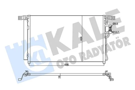 Радіатор кондиціонера Hyundai Santa Fe II KALE OTO RADYATOR Kale 345440