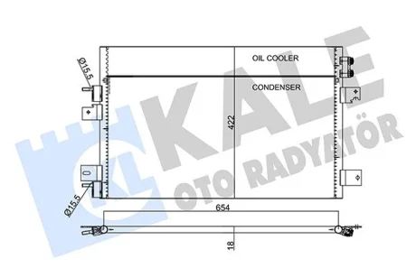 Радиатор кондиционера Chrysler Sebring, Dodge Avenger, Jeep Compass KALE OTO RADYATOR Kale 345640