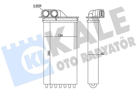 Радіатор обігрівача Citroen C2 (04-), C3 (02-)/Peugeot 1007 (05-) KALE OTO RADYATOR Kale 346440