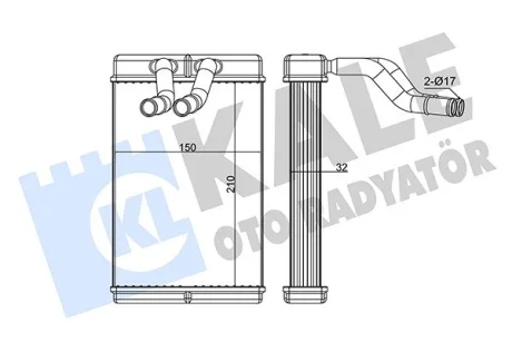 Радиатор отопителя Hyundai H-1, H-1, Starex Heater KALE OTO RADYATOR Kale 346550
