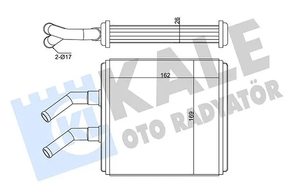 Радіатор обігрівача KIA Rio (00-) KALE OTO RADYATOR Kale 346585 (фото 1)