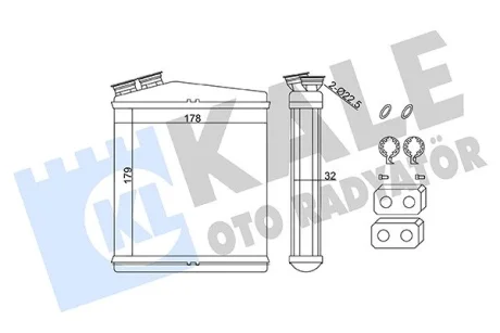 Радиатор отопителя LR Free Lander 2, Evoque/Volvo S60 II, S80 II, V60, V70 III, Kale 346735