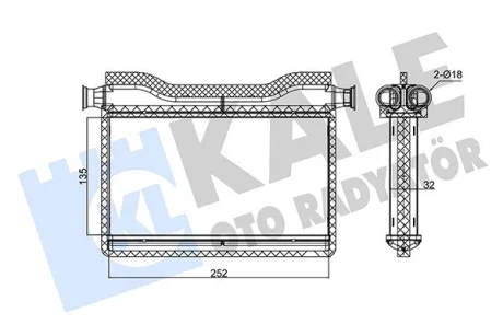 Радіатор обігрівача BMW 5 F10 (10-), 6 F12 (11-), 7 F01 (09-) KALE OTO RADYATOR Kale 346750