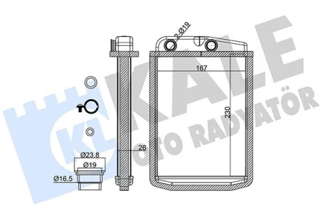 Радиатор отопителя Citroen Jumper - Fiat Ducato - Peugeot Boxer Heater KALE OTO RADYATOR Kale 346845