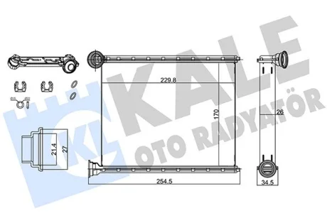 Радиатор отопителя Citroen C3 KALE OTO RADYATOR Kale 347120