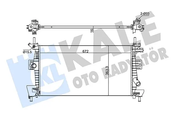 Радіатор охолодження Ford C-Max Ii, Grand C-Max, Focus Iii Radiator KALE OTO RADYATOR Kale 347280 (фото 1)