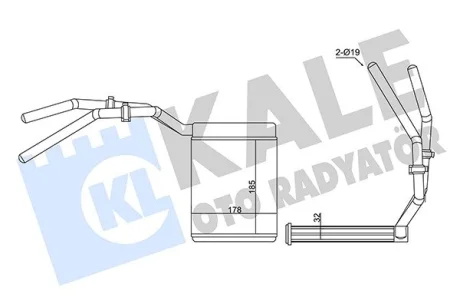 Радіатор отопителя Ford Focus II (03-), Kuga (05-)/Mazda 3, 5 (04-)/Volvo C30 (06-), S40 (04-) KALE OTO RADYATOR Kale 347390