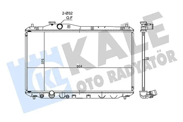 Радиатор охлаждения двигателя (паяный) Honda Civic IX (12-) 1.8 IVTEC ver. Denso Kale 347560 (фото 1)