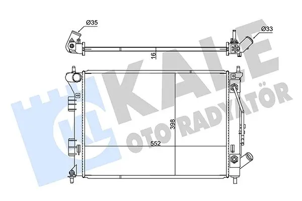 Радіатор охолодження двигуна (паяний) KIA Ceed/Hyundai i30 (11-) 1.6i KALE OTO RADYATOR Kale 347795 (фото 1)