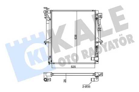 Радиатор охлаждения двигателя (паяный) Mitsubishi L200 (06-) АКПП 2.5 Did Kale 347965