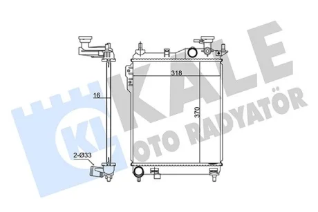 Радіатор охолодження двигуна (паяний) Hyundai Getz (02-) МКПП 1.1i, 1.3i, 1.4i, 1.6i KALE OTO RADYATOR Kale 348330