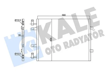 Радіатор кондиціонера (560x454x16) Renault Trafic II/Opel Vivaro/Nissan Primastar (06-) 2.0 dCi KALE OTO RADYATOR Kale 350670
