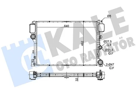 Радіатор охолодження двигуна (паяний) Mercedes-Benz S-Class W221 (05-) KALE OTO RADYATOR Kale 350725