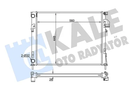 Радіатор охолодження двигуна (паяний) Renault Trafic II/Opel Vivaro/Nissan Primastar (02-) 1.9 DCi, 2.0 16V KALE OTO RADYATOR Kale 351035