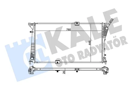 Радіатор охолодження двигуна (паяний) Renault Trafic II/Opel Vivaro/Nissan Primastar (06-) з конд. 2.0 dCi, 2.5 dCi KALE OTO RADYATOR Kale 351040