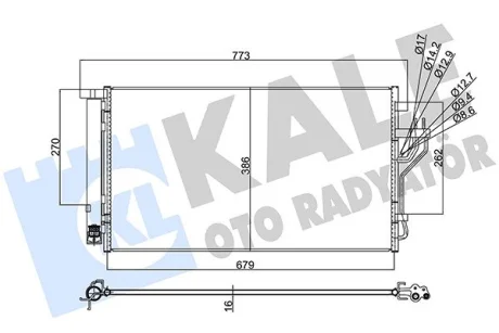 Радиатор кондиционера Hyundai IX35, Kia Carens IV, Sportage KALE OTO RADYATOR Kale 353105