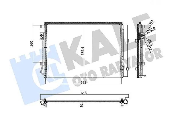 Радіатор кондиціонера Hyundai Accent IV (11-)/KIA Rio III (12-) KALE OTO RADYATOR Kale 353190 (фото 1)