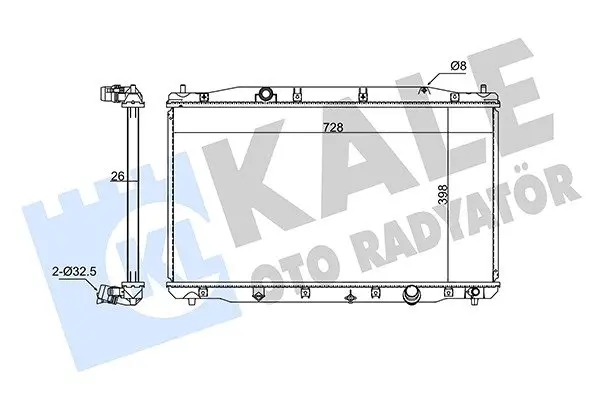 Радіатор охолодження двигуна (паяний) Honda CR-V III (07-) 2.2D KALE OTO RADYATOR Kale 354270 (фото 1)