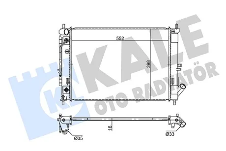 Радиатор охлаждения Hyundai Elentra, Kia Cerato, Cerato Koup KALE OTO RADYATOR Kale 354285