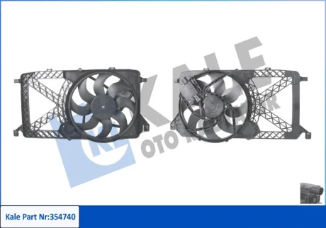 Вентилятор охолодження радіатора з кожухом Ford Transit, Transit Tourneo KALE OTO RADYATOR Kale 354740