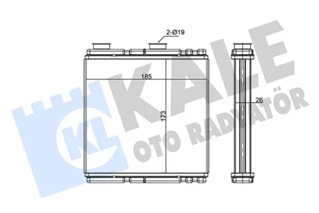 Радіатор обігрівача Renault Laguna III (08-) KALE OTO RADYATOR Kale 354915