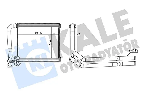 Радиатор отопителя Hyundai Accent IV, Velsoter, Kia Rio III KALE OTO RADYATOR Kale 355080 (фото 1)