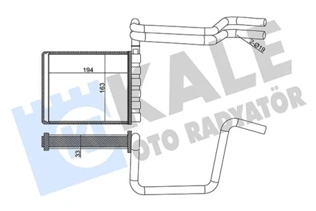 Радіатор обігрівача Ford C-Max, Focus III, Transit, Tourneo Connect KALE OTO RADYATOR Kale 355125