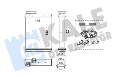 Радиатор отопителя Peugeot 308 II, 308 Sw II KALE OTO RADYATOR Kale 355235