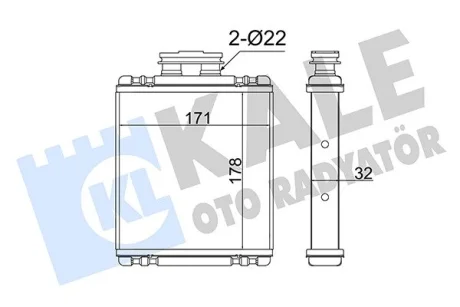 Радиатор отопления Audi A1,Polo,Skoda Fabia III Kale 355245
