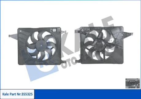 Вентилятор охолодження радіатора з кожухом Nissan Qashqai, Qashqai +2 KALE OTO RADYATOR Kale 355325
