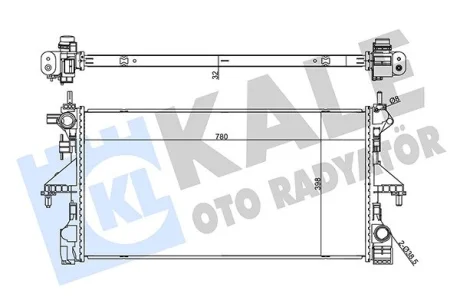 Радіатор охолодження двигуна (паяний) Citroen Jumper (06-)/Peugeot Boxer (06-)/Opel Movano (22-) 2.0 Hdi, 2.2 Hdi KALE OTO RADYATOR Kale 355505