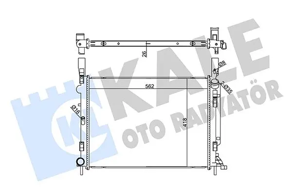 Радіатор охолодження Renault Kangoo, Grand Kangoo KALE OTO RADYATOR Kale 355565 (фото 1)
