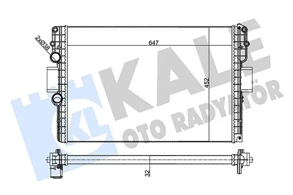 Радіатор охолодження двигуна Iveco Daily IV (06-) 2.3D, 3.0D KALE OTO RADYATOR Kale 356245 (фото 1)