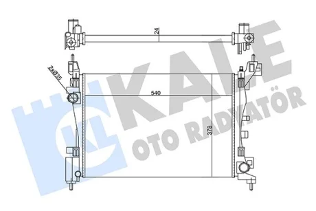 Радіатор охолодження двигуна Citroen Nemo/Peugeot Bipper/Fiat Fiorino (07-) 1.4i KALE OTO RADYATOR Kale 356270