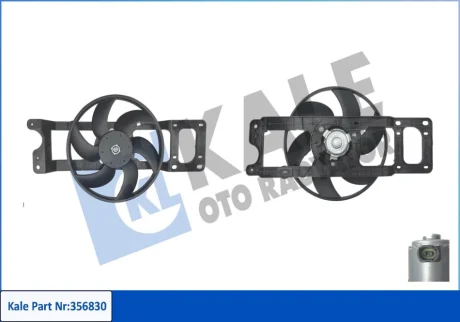 Вентилятор охлаждения радиатора (с диффузором) Renault Logan (04-), Clio (98-), Kale 356830