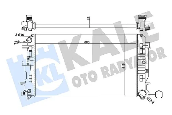 Радіатор охолодження двигуна MB Sprinter/VW Crafter (06-) KALE OTO RADYATOR Kale 357035 (фото 1)