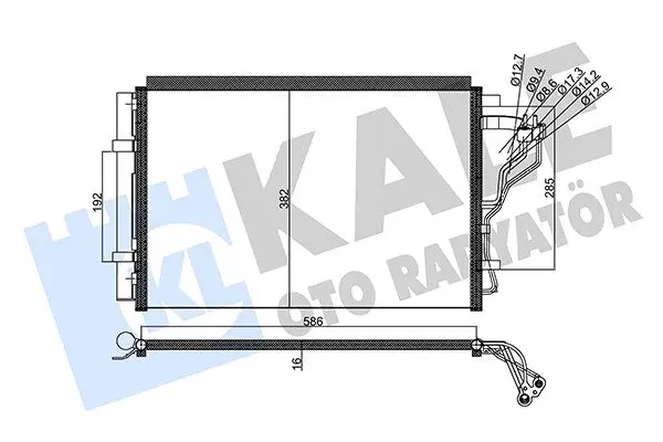 Радіатор кондиціонера Hyundai Elantra (13-)/Cerato (16-) KALE OTO RADYATOR Kale 357715 (фото 1)