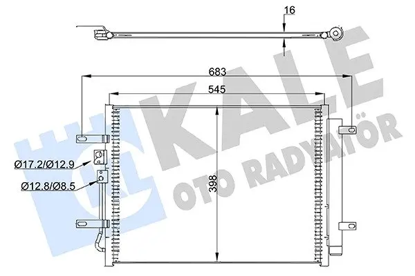 Радиатор кондиционера Hyundai Ioniq, Kia Niro KALE OTO RADYATOR Kale 357875 (фото 1)