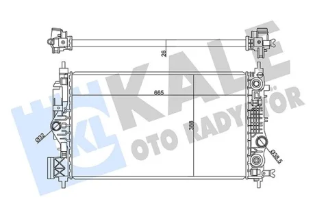 Радиатор охлаждения двигателя (паяный) Opel Astra J (12-), Insignia A (13-) 1.6i Kale 358945