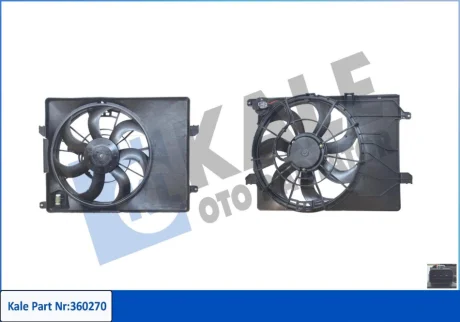 Вентилятор охолодження радіатора (з дифузором) Hyundai iX35 (09-)/KIA Sportage (10-) 2.0i, 2.4i KALE OTO RADYATOR Kale 360270