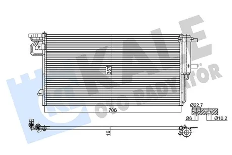 Радиатор кондиционера Ford C-Max II, Focus III, Grand C-Max, Kuga II KALE OTO RADYATOR Kale 361295