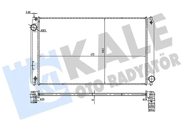Радіатор охолодження двигуна (паяний) Toyota RAV4 IV (12-) 2.0 VVT-i/Lexus NX (14-) 2.5 Hybrid KALE OTO RADYATOR Kale 362470 (фото 1)